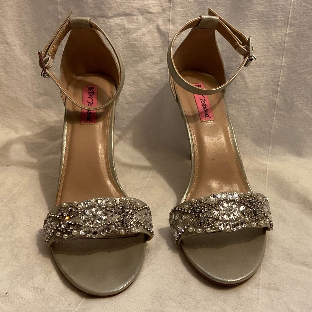 Betsey Johnson Silver Heels